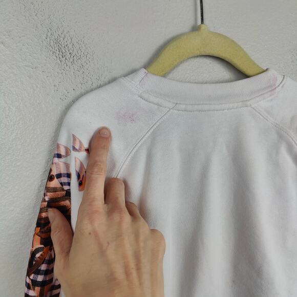 Burberry Pullover Sweatshirt Girls 4Y White‎ Kaleidoscope Bear Nova Check Cotton - Picture 6 of 10